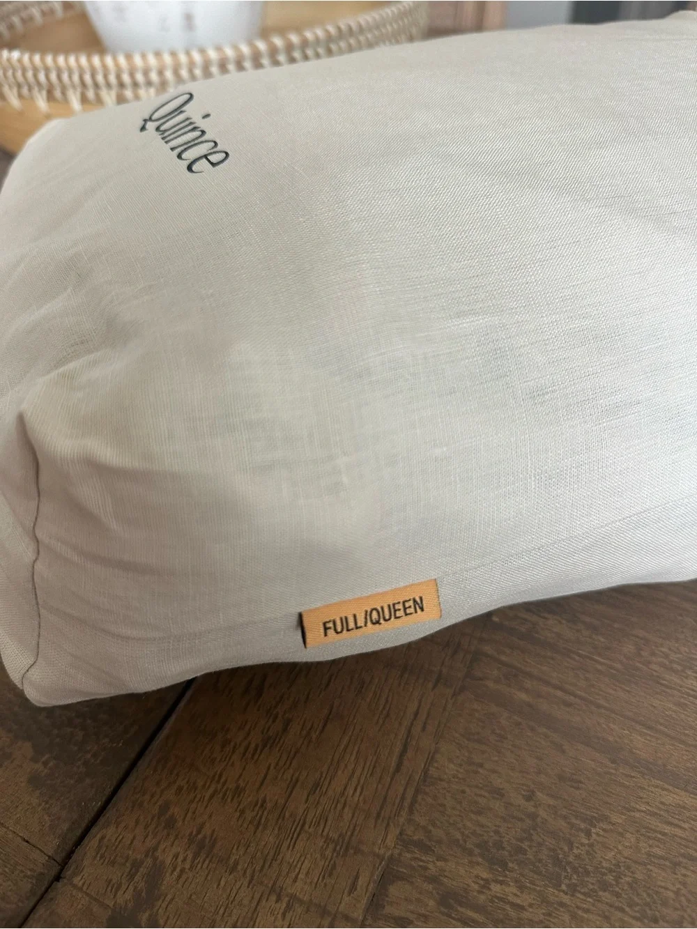 Quince European Linen Duvet Cover White Queen